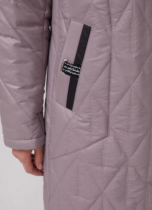 Куртка пальто пуховик, р.52, цвет пудра3 фото