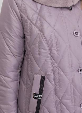 Куртка пальто пуховик, р.52, цвет пудра5 фото