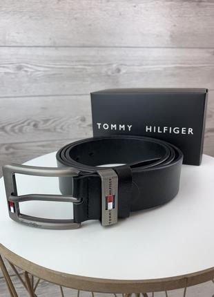 Чоловічий шкіряний ремінь tommy hilfiger томмі хілфігер брендовий пояс з натуральної шкіри1 фото