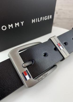 Чоловічий шкіряний ремінь tommy hilfiger томмі хілфігер брендовий пояс з натуральної шкіри10 фото