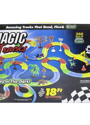★гонки magic tracks 360 деталей трасса с подсветкой игры для детей гоночный трек конструктор 1 машинка
