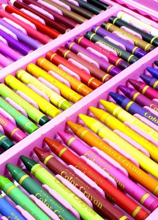 Набор для рисования в кейсе lesko super mega art set 168 pink краски фломастеры карандаши все для творчества3 фото