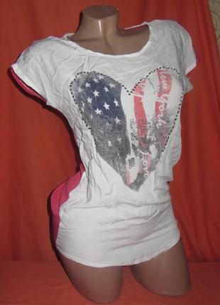 🌈футболка с принтом сердце металл 38-40