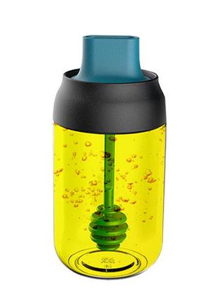 Емкость для меда roborobo xk16 blue 250 мл стеклянная с ложкой