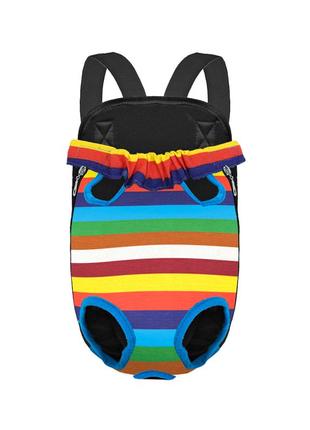 Рюкзак-кенгуру для животных lesko dt834 rainbow m переноска котам собакам
