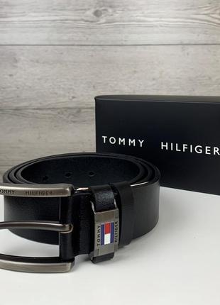 Чоловічий шкіряний ремінь tommy hilfiger томмі хілфігер брендовий пояс з натуральної шкіри1 фото