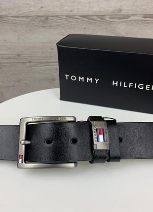 Чоловічий шкіряний ремінь tommy hilfiger томмі хілфігер брендовий пояс з натуральної шкіри7 фото