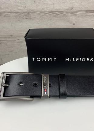 Чоловічий шкіряний ремінь tommy hilfiger томмі хілфігер брендовий пояс з натуральної шкіри3 фото