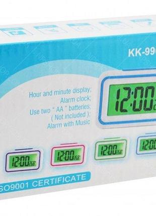 Говорящие настольные часы kk-9905tr с подсветкой, pink вставка