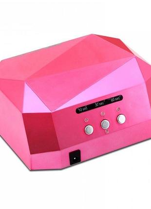 Гибридная сенсорная лампа diamond led+ccfl для маникюра 36вт, pink