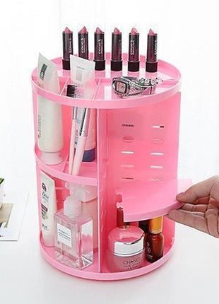 Органайзер для косметики, що обертається rotation cosmetic organizer, pink3 фото