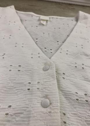 Фирменная блуза с перфорацией и объёмными рукавами h&m🤍5 фото