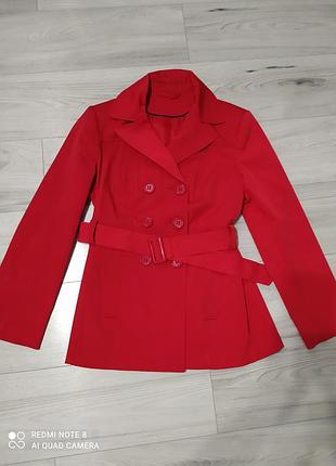 Сучасний тренч на підкладці з поясом.