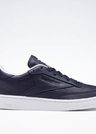 Кроссовки-кеды мужские zapatillas de running Reebok neutro talla 41 grises fw7799 (темно-синий, кожаные, повседневные, ретро стиль, бренд рибок)