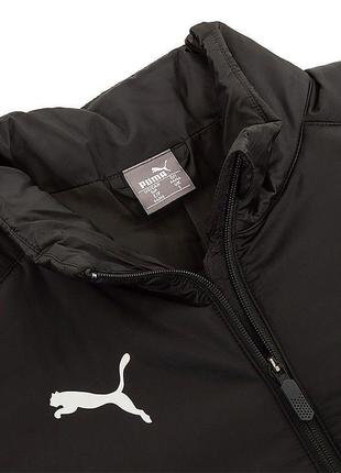 Куртка спортивная мужская puma liga jacket 655301 03 (черная, до -10, осень-зима, легкая, тонкая, бред пума)3 фото