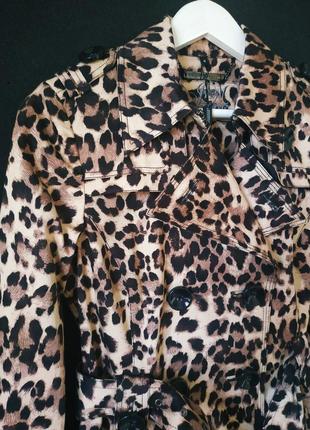 Дизанерский тренч плащ в хижий анімалістичний леопардовий принт julien macdonald ексклюзивна колекція новий піджак, жакет3 фото