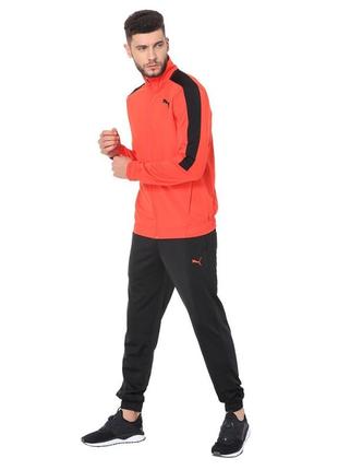 Костюм спортивный мужской puma classic tricot cl 594840 42 (красный, полиэстер, для тренировок, логотип пума)4 фото