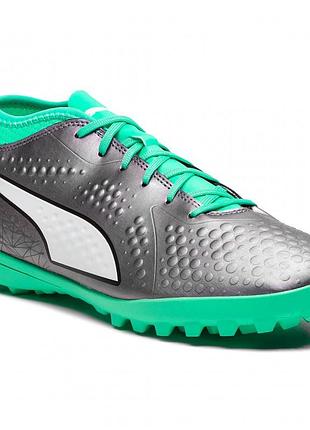 Cороконожки мужские puma one 4 il syn tt 104934 01 (бирюзовый с серым, синтетика, на искусственное поле, пума)