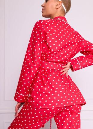Пижама их хлопка love красный5 фото