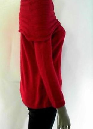 Червоний светр ангора/нейлон з декольте оголював плечі m на 44-483 фото