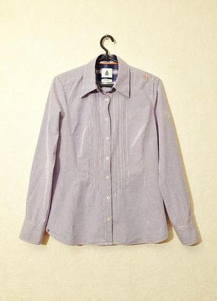 Gaastra бренд рубашка в клеточку белая сиреневая блузка длинный рукав оригинал на девушку/женщину
