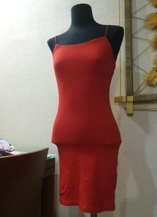 Платье красное мини zara, h&m, mango, &other stories, pull and bear6 фото