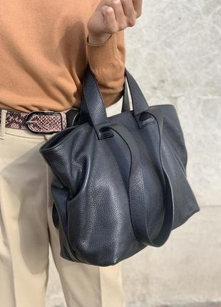Сумка шопер жіноча з м'якої зернистої натуральної шкіри4 фото