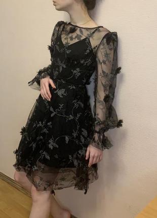 Черное платье на выпускной (праздничное платье)