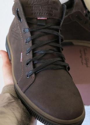 Wrangler мужские зимние кеды ботинки натуральная кожа в спортивном стиле обувь  сапоги в стиле вранглер коричн8 фото