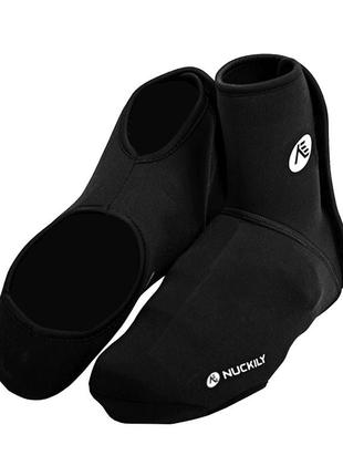 Бахилы велосипедные nuckily pf10 black l (40-42) осень и зима велобахилы мужские неопреновые