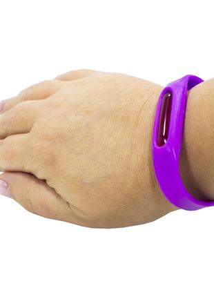 ☚браслет від комарів lesko anti mosquito band purple відлякувач силіконовий4 фото