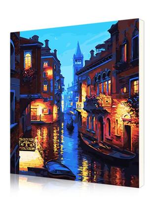 Картина по номерам lesko diy e885 "ночная венеция" набор для творчества на холсте 40-50см рисование