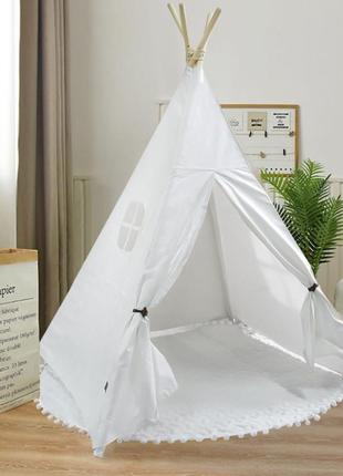 Детская игровая палатка littledove rt-1640 simple white вигвам домик для детей1 фото