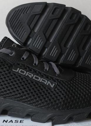 Jordan! летние черные мужские или подростковые кроссовки в стиле джордан сетка кожа1 фото