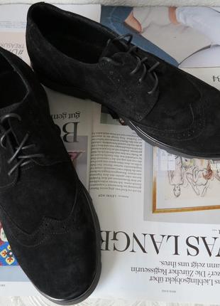 Timberland oxford мужские черные замшевые туфли броги оксфорд  тимберленд4 фото