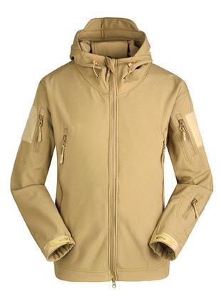 Тактическая куртка soft shell lesko a001 sand khaki m армейская военная1 фото