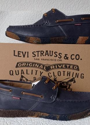 Топсайдеры мужские levi's синяя кожа подошва safari1 фото