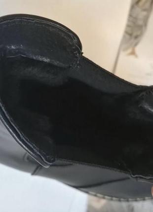 Женские черные ботинки в стиле timberland оксфорд  натуральная кожа зима мех тепленькие2 фото