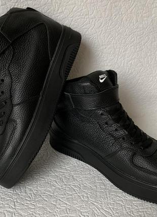 Nike зимние чёрные женские высокие кроссовки ботинки обувь кросики с мехом батал10 фото