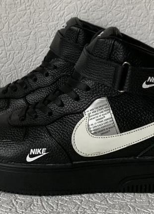 Nike зимние чёрные женские высокие кроссовки ботинки обувь кросики с мехом батал4 фото