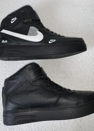 Nike зимние чёрные женские высокие кроссовки ботинки обувь кросики с мехом батал9 фото