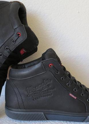 Wrangler мужские зимние кеды ботинки натуральная кожа в спортивном стиле обувь  сапоги в  вранглер черные8 фото