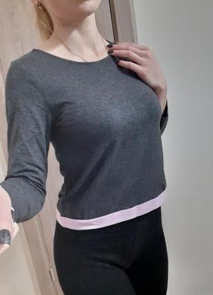 Жіночий лонгслів сірий h&m