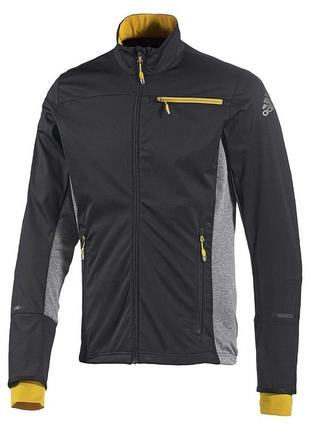 Олимпийка спортивная мужская adidas xperior soft shell s92304 (серая, активная, с молнией, логотип адидас)