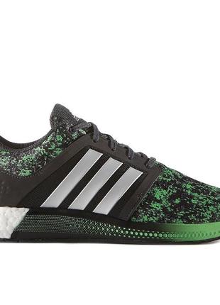 Кросівки чоловічі adidas solar rnr boost aq1915 (чорні c зеленим, бігові, тканинний верх, бренд адідас)