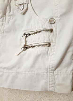 La visione стильная брендовая юбка белая с замками-молниями мини5 фото