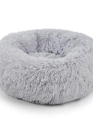 Подушка-лежак lesko 552201 l grey пуф для котів собак круглий