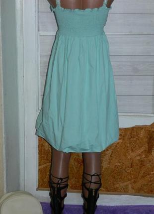 Р. 44-46 платье-сарафан летний светло-бирюзовый на бретелях с завышенной талией morgan7 фото