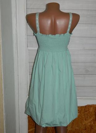 Р. 44-46 платье-сарафан летний светло-бирюзовый на бретелях с завышенной талией morgan6 фото