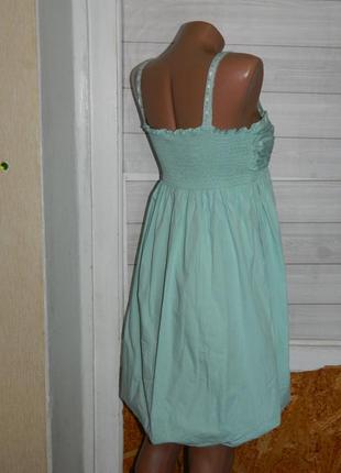 Р. 44-46 платье-сарафан летний светло-бирюзовый на бретелях с завышенной талией morgan5 фото